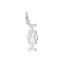 Josephs Jewelers Necklaces And Pendants>Sterling Silver Baseball Mom Charm