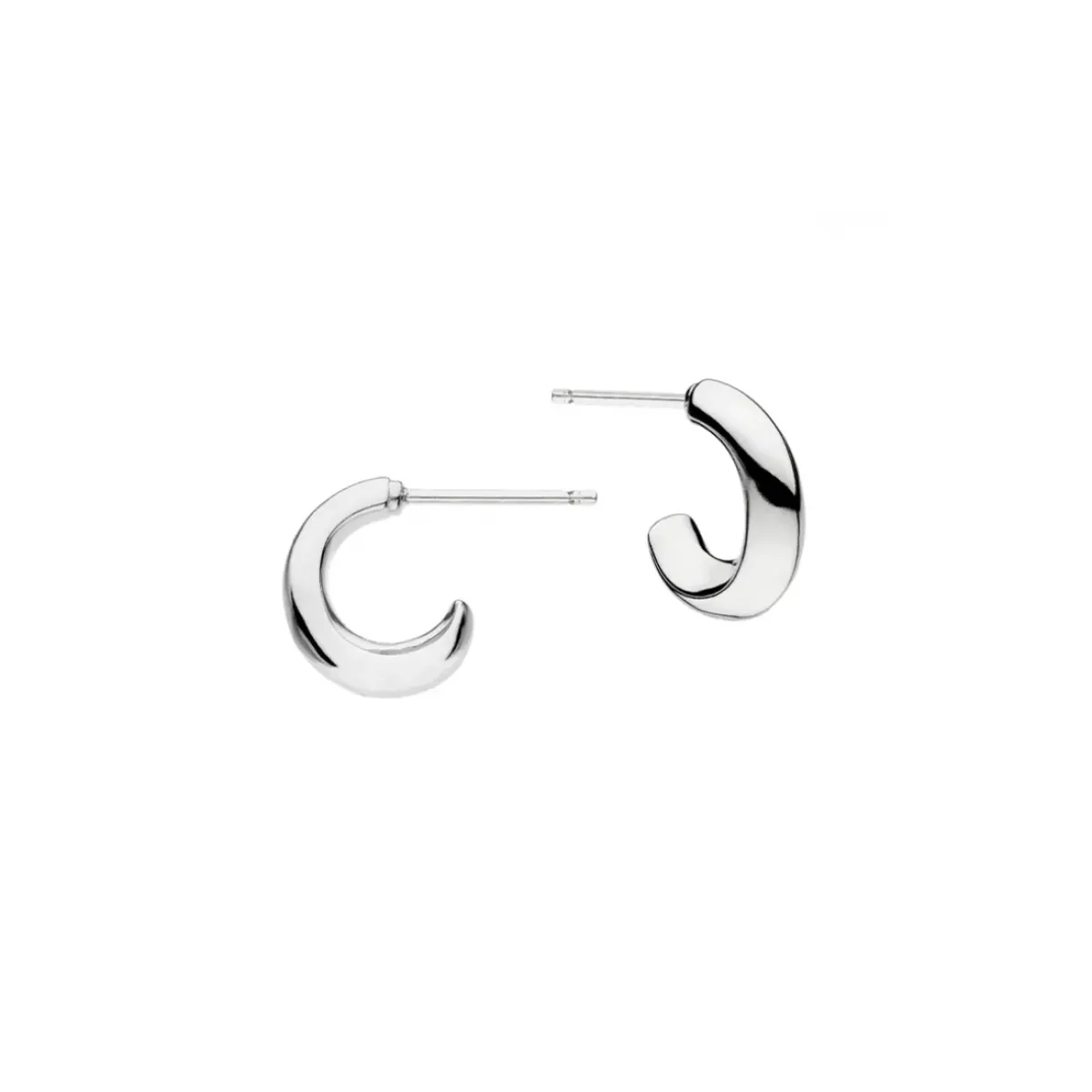Josephs Jewelers Earrings>Sterling Silver Bevel Cirque Semi Hoop Earrings
