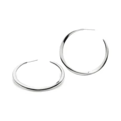 Josephs Jewelers Earrings>Sterling Silver Bevel Hoop Earrings