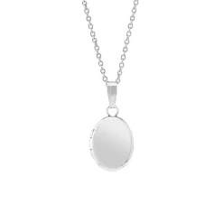 Josephs Jewelers Necklaces And Pendants>Sterling Silver Children’s Oval Locket and Chain