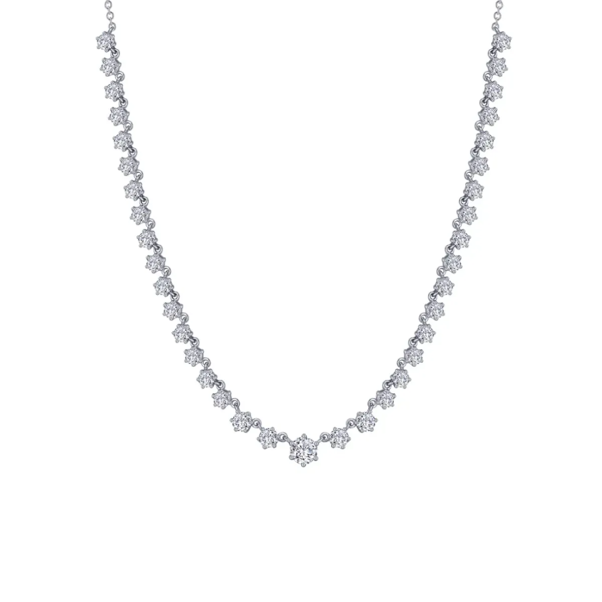 Josephs Jewelers Necklaces And Pendants>Sterling Silver Cubic Zirconia Tennis Necklace