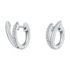 Josephs Jewelers Earrings>Sterling Silver Cubic Zirconia “V” Huggie Earrings