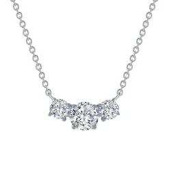 Josephs Jewelers Necklaces And Pendants>Sterling Silver 3-Cubic Zirconia Necklace