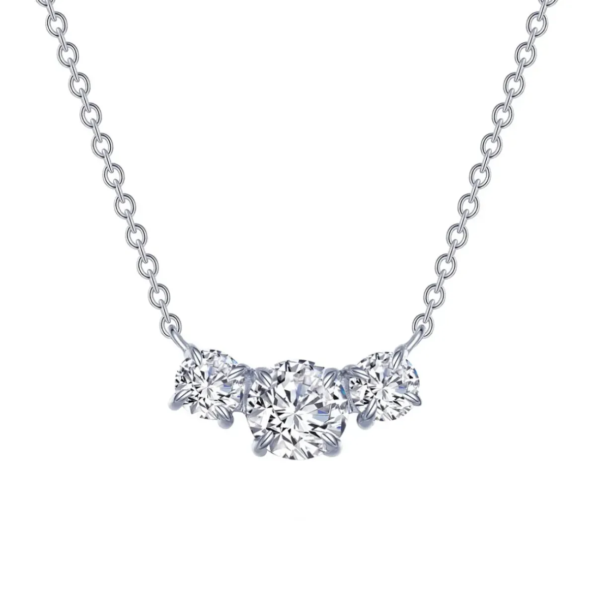 Josephs Jewelers Necklaces And Pendants>Sterling Silver 3-Cubic Zirconia Necklace