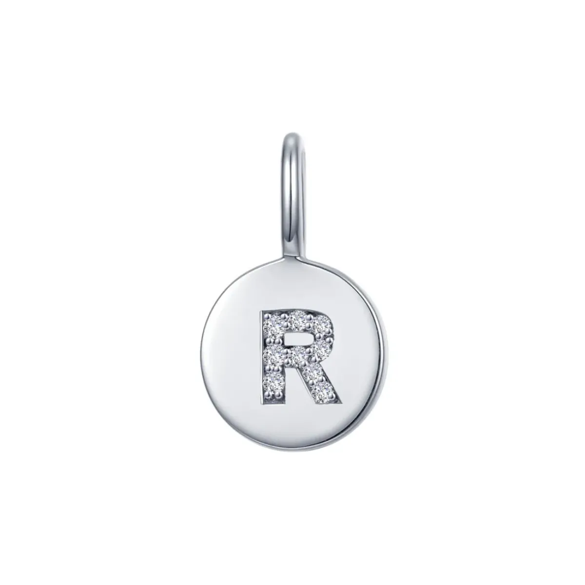 Josephs Jewelers Necklaces And Pendants>Sterling Silver Cubic Zirconia “R” Charm