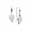Josephs Jewelers Earrings>Sterling Silver Desire White Topaz Heart Earrings