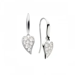 Josephs Jewelers Earrings>Sterling Silver Desire White Topaz Heart Earrings