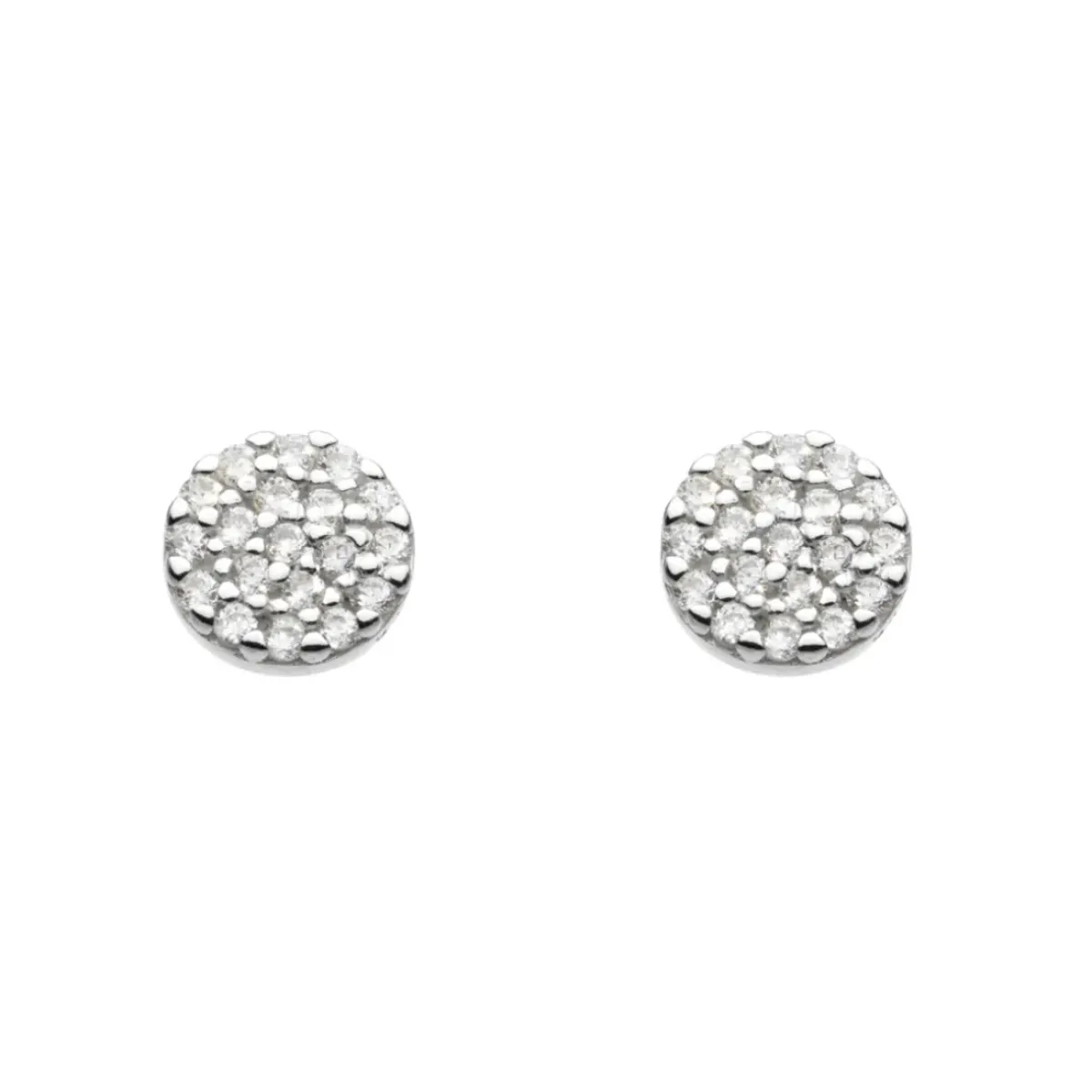Josephs Jewelers Earrings>Sterling Silver Dew Disc Cubic Zirconia Earrings