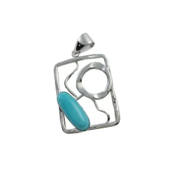 Josephs Jewelers Necklaces And Pendants>Sterling Silver Dyed Turquoise Pendant