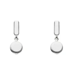 Josephs Jewelers Necklaces And Pendants>Sterling Silver Eclipse Bar Dangle Earrings