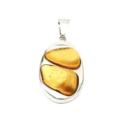 Josephs Jewelers Necklaces And Pendants>Sterling Silver Freeform Amber Pendant