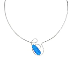 Josephs Jewelers Necklaces And Pendants>Sterling Silver Freeform Created Opal Cuff Necklace