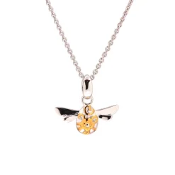 Josephs Jewelers Necklaces And Pendants>Sterling Silver Gold Plated Blossom Mini Bee Pendant with Chain
