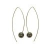 Josephs Jewelers Earrings>Sterling Silver Grey Pearl Wire Earrings