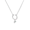 Josephs Jewelers Necklaces And Pendants>Sterling Silver Horseshoe Blue Topaz Necklace