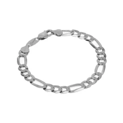 Josephs Jewelers Bracelets>Sterling Silver 8.5-Inch Flat Figaro Bracelet