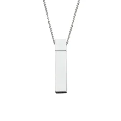 Josephs Jewelers Men’s Jewelry>Sterling Silver Keepsake Bar Pendant with Chain