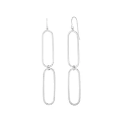 Josephs Jewelers Earrings>Sterling Silver Large Paperclip Dangle Earrings