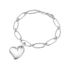 Josephs Jewelers Bracelets>Sterling Silver Link Bracelet with Heart