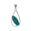 Josephs Jewelers Necklaces And Pendants>Sterling Silver Oval Cabochon Turquoise Pear-shape Pendant