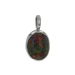 Josephs Jewelers Necklaces And Pendants>Sterling Silver Oval Opal Pendant