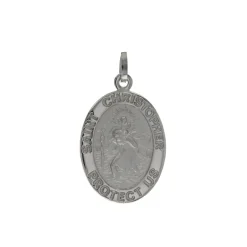 Josephs Jewelers Necklaces And Pendants>Sterling Silver Oval St. Christopher Pendant
