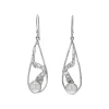 Josephs Jewelers Earrings>Sterling Silver Pearl Drop Freeform Earrings