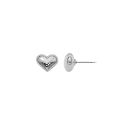 Josephs Jewelers Earrings>Sterling Silver Puff Heart Stud Earrings