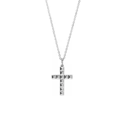 Josephs Jewelers Necklaces And Pendants>Sterling Silver Pyramid Cross Pendant with Chain