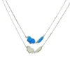 Josephs Jewelers Necklaces And Pendants>Sterling Silver Reversible Blue and White Created Opal Necklace