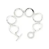 Josephs Jewelers Bracelets>Sterling Silver Ripple Circle Link Bracelet