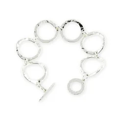 Josephs Jewelers Bracelets>Sterling Silver Ripple Circle Link Bracelet