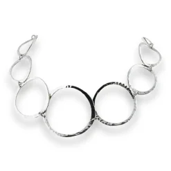Josephs Jewelers Necklaces And Pendants>Sterling Silver Ripple Circle Link Necklace