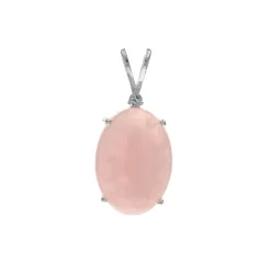 Josephs Jewelers Necklaces And Pendants>Sterling Silver Rose Quartz Pendant