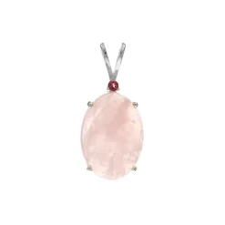 Josephs Jewelers Necklaces And Pendants>Sterling Silver Rose Quartz Pendant
