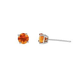Josephs Jewelers Earrings>Sterling Silver Round Citrine Stud Earrings