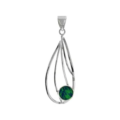Josephs Jewelers Necklaces And Pendants>Sterling Silver Round Created Opal Pendant