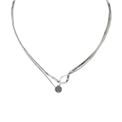 Josephs Jewelers Necklaces And Pendants>Sterling Silver Round Tahitian Pearl Cuff Necklace
