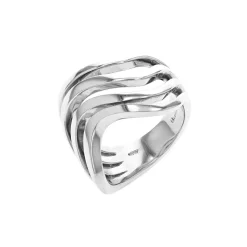 Josephs Jewelers Rings>Sterling Silver 4-Row Wavy Fashion Ring