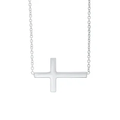 Josephs Jewelers Necklaces And Pendants>Sterling Silver Sideway Cross Necklace