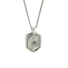 Josephs Jewelers Men’s Jewelry>Sterling Silver Star Shield Pendant and Chain