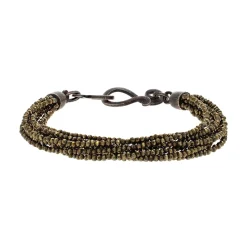 Josephs Jewelers Bracelets>Sterling Silver 5-Strand Pyrite Bracelet