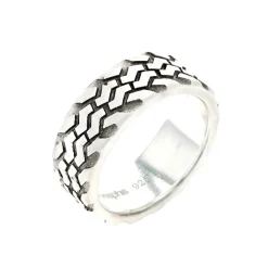 Josephs Jewelers Men’s Jewelry>Sterling Silver Tire Tread Ring