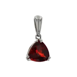 Josephs Jewelers Necklaces And Pendants>Sterling Silver Trilliant Garnet Pendant