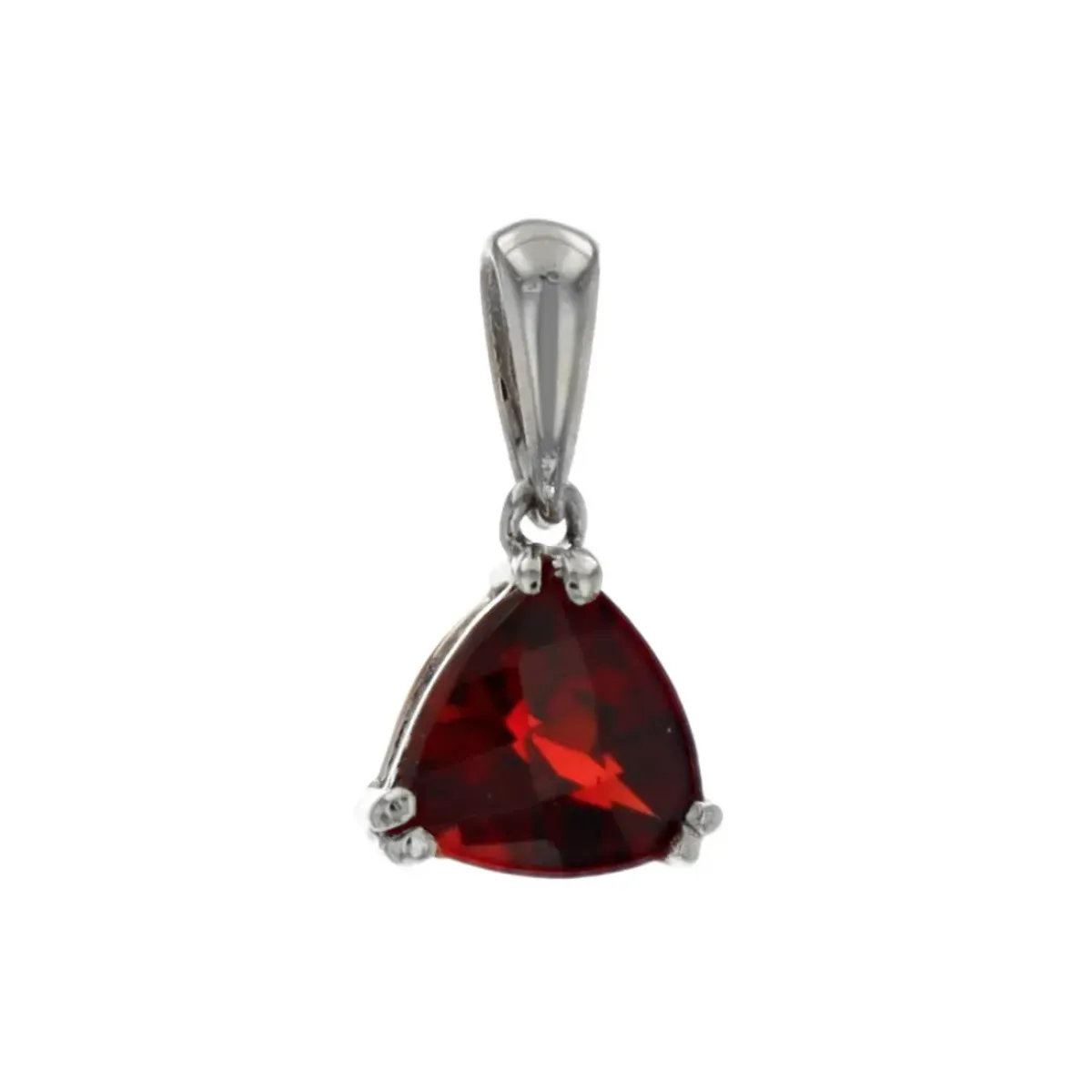 Josephs Jewelers Necklaces And Pendants>Sterling Silver Trilliant Garnet Pendant