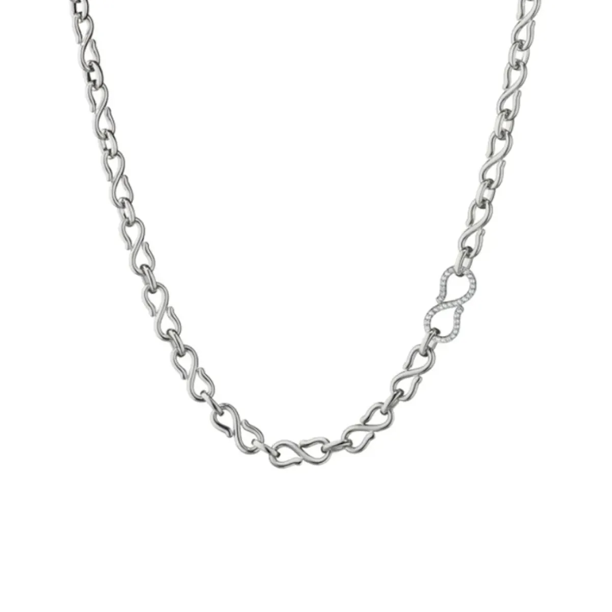 Josephs Jewelers Necklaces And Pendants>Sterling Silver White Sapphire Infinity Necklace