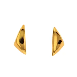 Josephs Jewelers Earrings>Sterling Silver Yellow Gold Plated Triangle Studs
