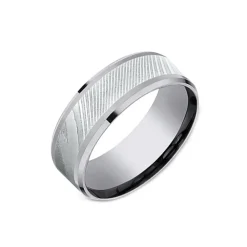 Josephs Jewelers Wedding Bands For Men>Tantalum and Damascus Wedding Band
