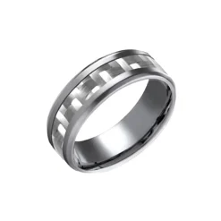 Josephs Jewelers Wedding Bands For Men>Tantalum Carbon Fiber Wedding Band