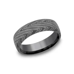 Josephs Jewelers Wedding Bands For Men>Tantalum Herringbone Wedding Band